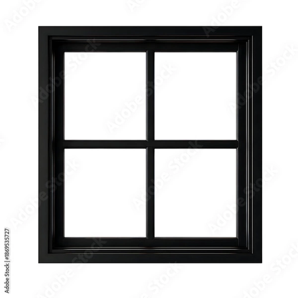 Obraz Black window frame with transparent panes