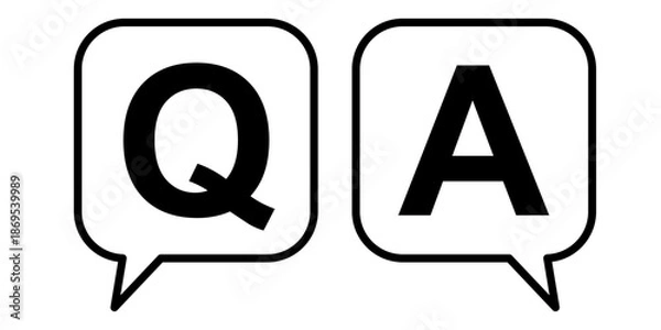 Fototapeta Q&Aの角丸四角の吹き出し