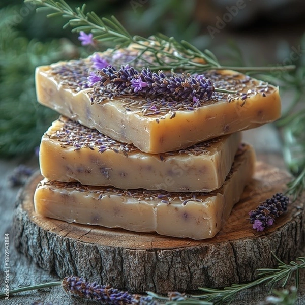 Fototapeta Soap with lavender extract
