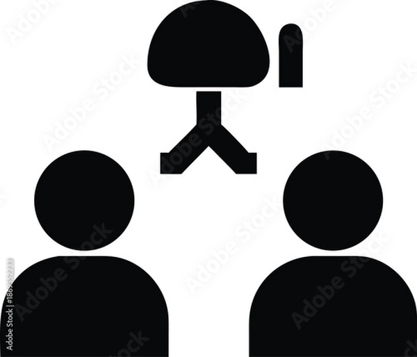 Fototapeta Solid Black AI-Powered Teamwork Silhouette Humans Collaborating with AI 