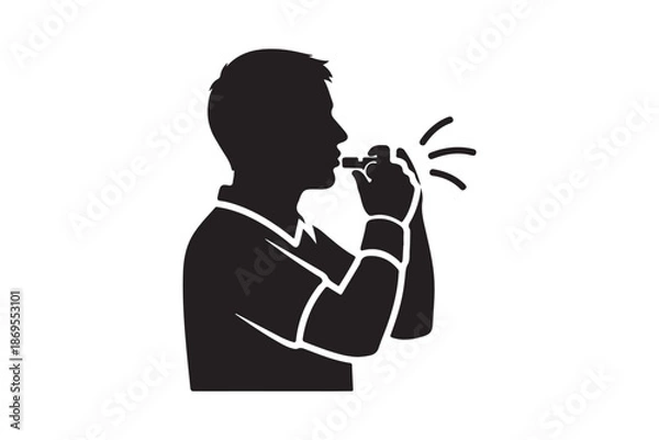 Obraz Referee silhouettes vector art on transparent background