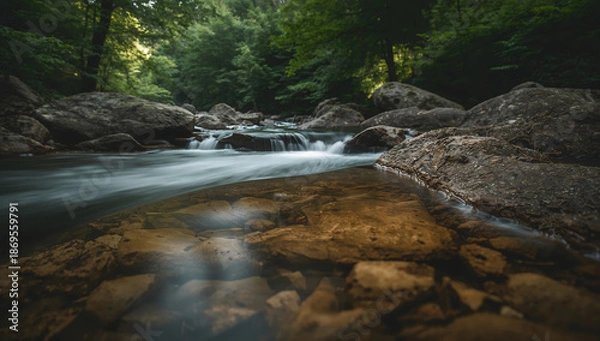 Obraz River Flowing Over Rocks