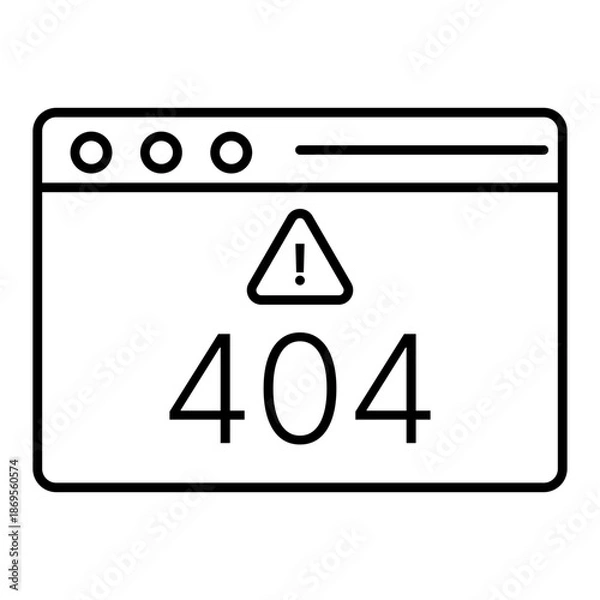 Fototapeta 404 error line icon with editable stroke