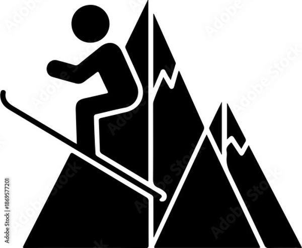 Obraz Mountain Skiing Icon