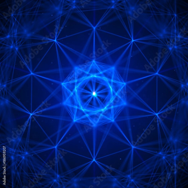 Fototapeta Abstract geometric figure with multiple connections.