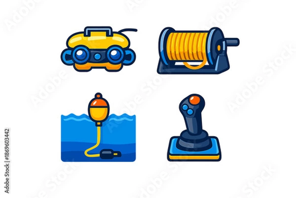 Obraz Underwater robot icons