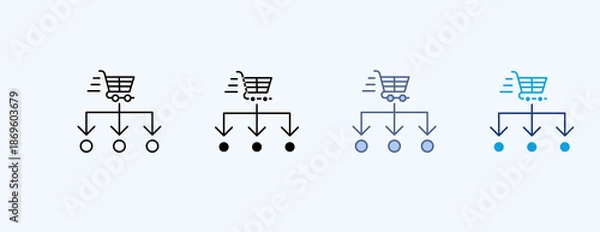 Fototapeta Distribution Multiple Icon Illustration Vector