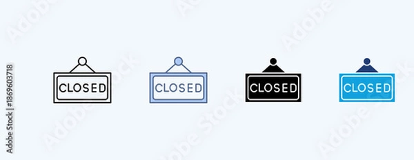 Fototapeta Closed Multiple Icon Illustration Vector