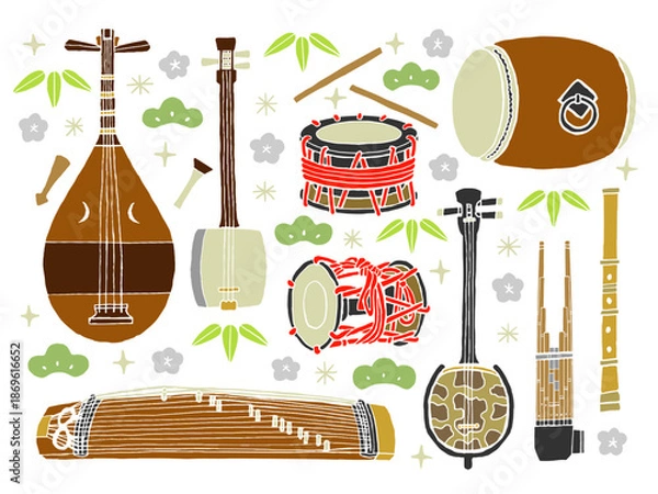 Obraz 和楽器イメージのイラスト