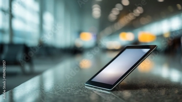 Obraz Tablet device on surface with transparent