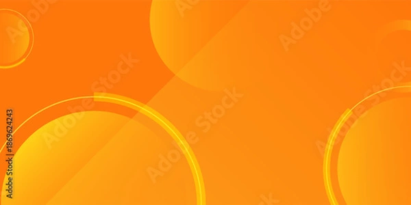 Obraz Abstract orange background with circles. Vector illustration