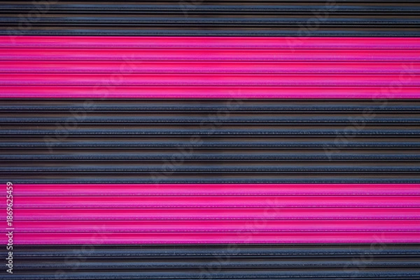 Obraz Closed Shop Shutter With Pink Stripes.