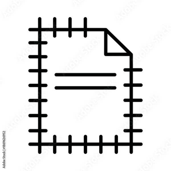 Obraz Document with Grid Measurement Border Line Icon Vector Graphic