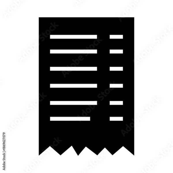 Obraz Receipt Bill Icon Vector Isolated on White Background