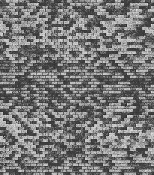 Fototapeta Black and white brick wall texture background pattern