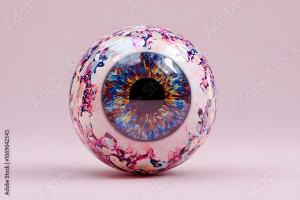 Obraz eyeball on pastel background	
