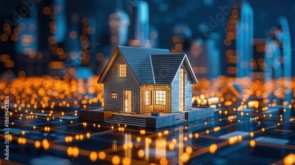 Obraz Property Technology Background Modern Clean Style 