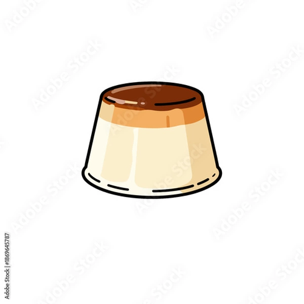 Obraz [Vector EPS]A delicious looking caramel custard pudding with two layers