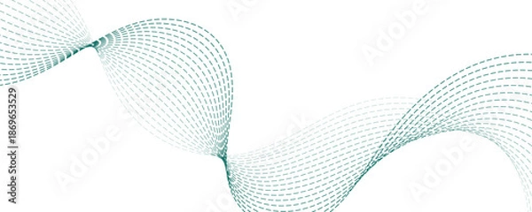 Obraz Smooth Green Wavy Lines Abstract Composition