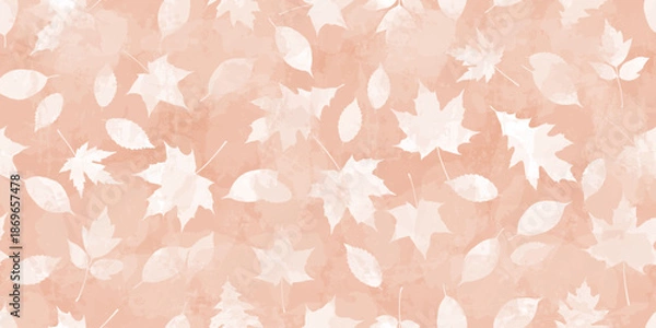 Obraz Autumn watercolor leafs vector pattern. Fall leaves seamless print