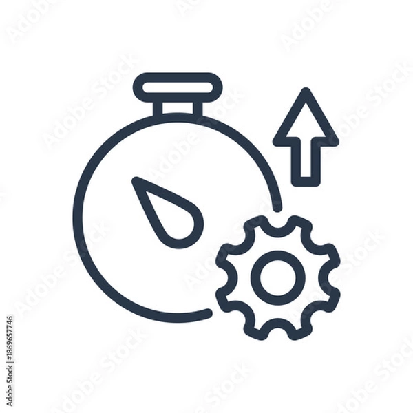 Fototapeta Productivity Timer Settings Icon. Time Management Optimization
