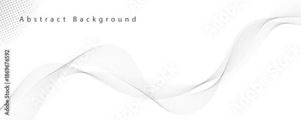 Obraz Smooth Grey Wavy Lines Abstract Composition