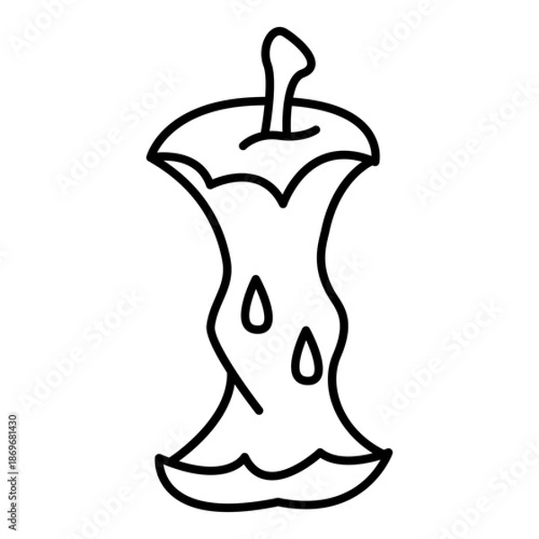 Obraz Vector Outline Icon apple core