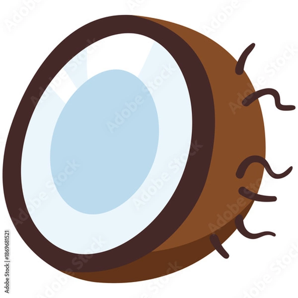 Obraz Vector Color Flat Design Icon Coconut