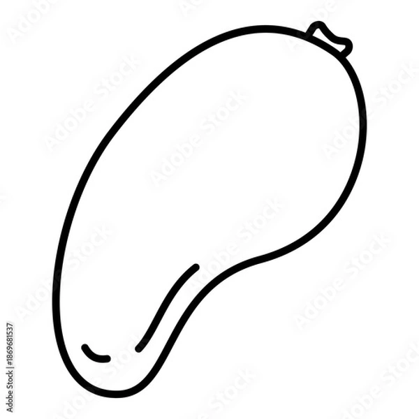 Obraz Vector Outline Icon Mango Fruit