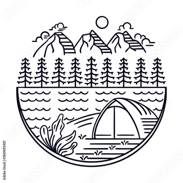 Obraz Camping Monoline