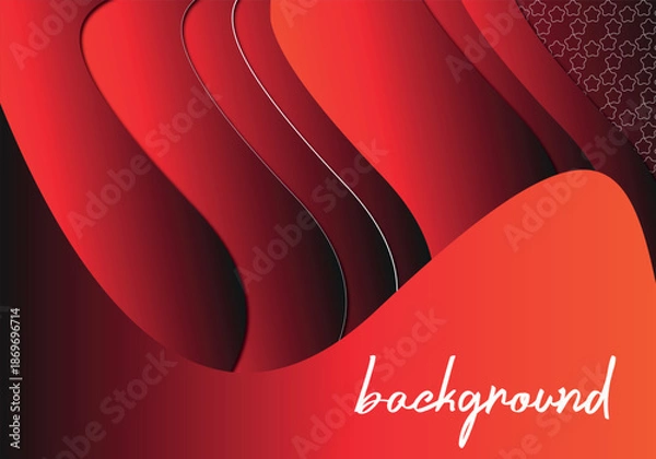 Obraz Vibrant red abstract background with gradient waves and textured elements