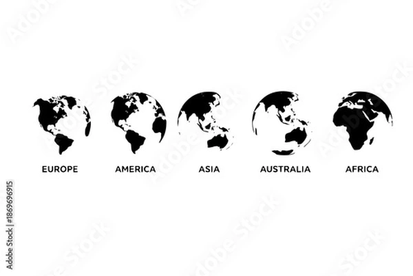 Obraz World Continents Simple Design