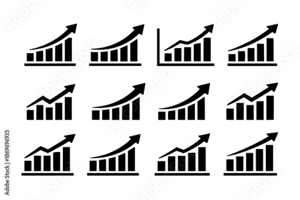 Obraz Growth Chart Icons Set