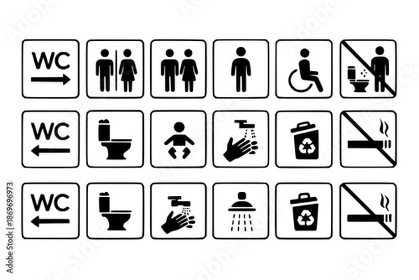 Obraz Simple restroom signs set