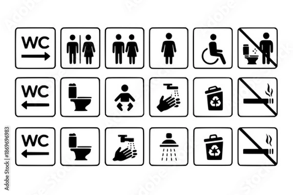 Obraz Simple restroom signs set