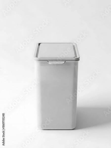 Obraz A simple white rectangular storage container with a lid