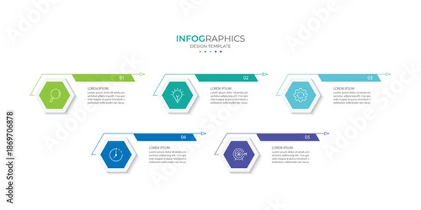 Obraz Vector infographic design template with 5 options or steps