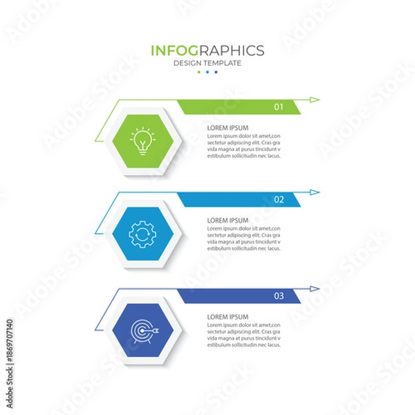 Obraz Vector infographic design template with 3 options or steps