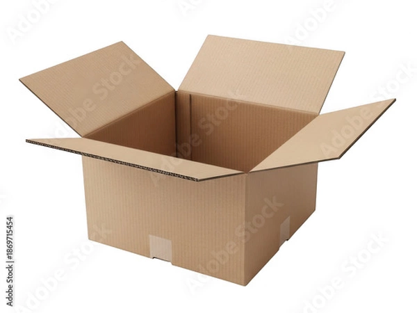 Obraz Open cardboard box isolated on transparent background
