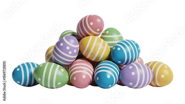 Obraz Easter sunday eggs isolated on transparent background