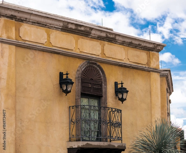 Obraz Window with window guard on an old building
