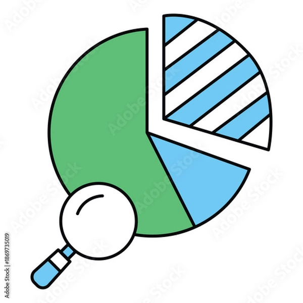 Obraz Pie Chart Analysis Vector Icon Business Data Performance Graph