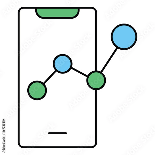 Obraz Mobile App Metrics and Performance Analytics Icon