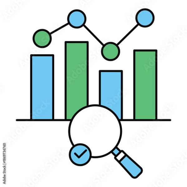 Obraz Vector Icon Representing SEO Analytics Data Dashboard