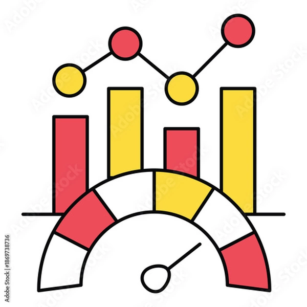 Obraz Performance Metrics Dashboard and Data Analytics Icon