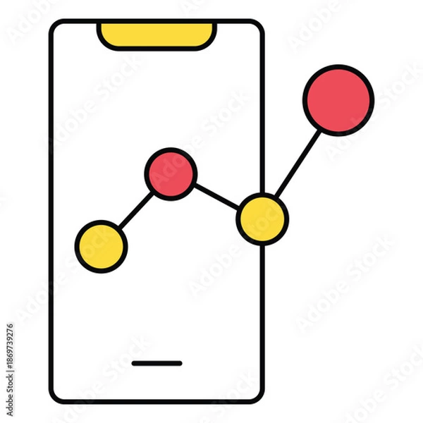 Obraz Smartphone Metrics Dashboard and Analytics Vector Icon