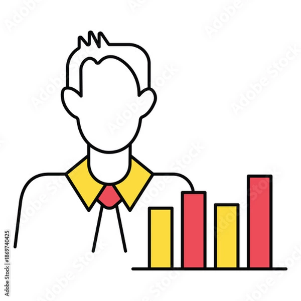 Obraz Business Analytics Performance Metrics Vector Icon Design