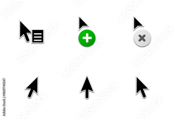 Obraz Modern Mouse Cursor Status Icon Set