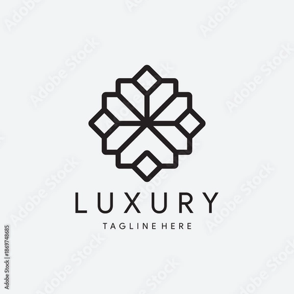 Obraz Simple line home logo design template elements