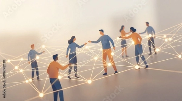 Obraz Teamwork and communication abstract concept